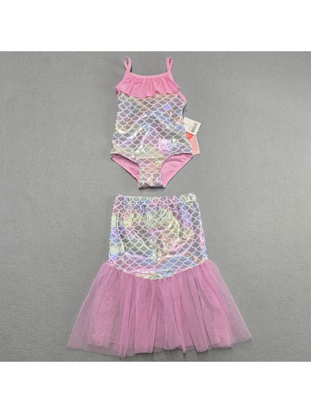 floatimini Mermaid Swimsuit Tutu Set Girls 2T Pink Knit NWT SP2810T
